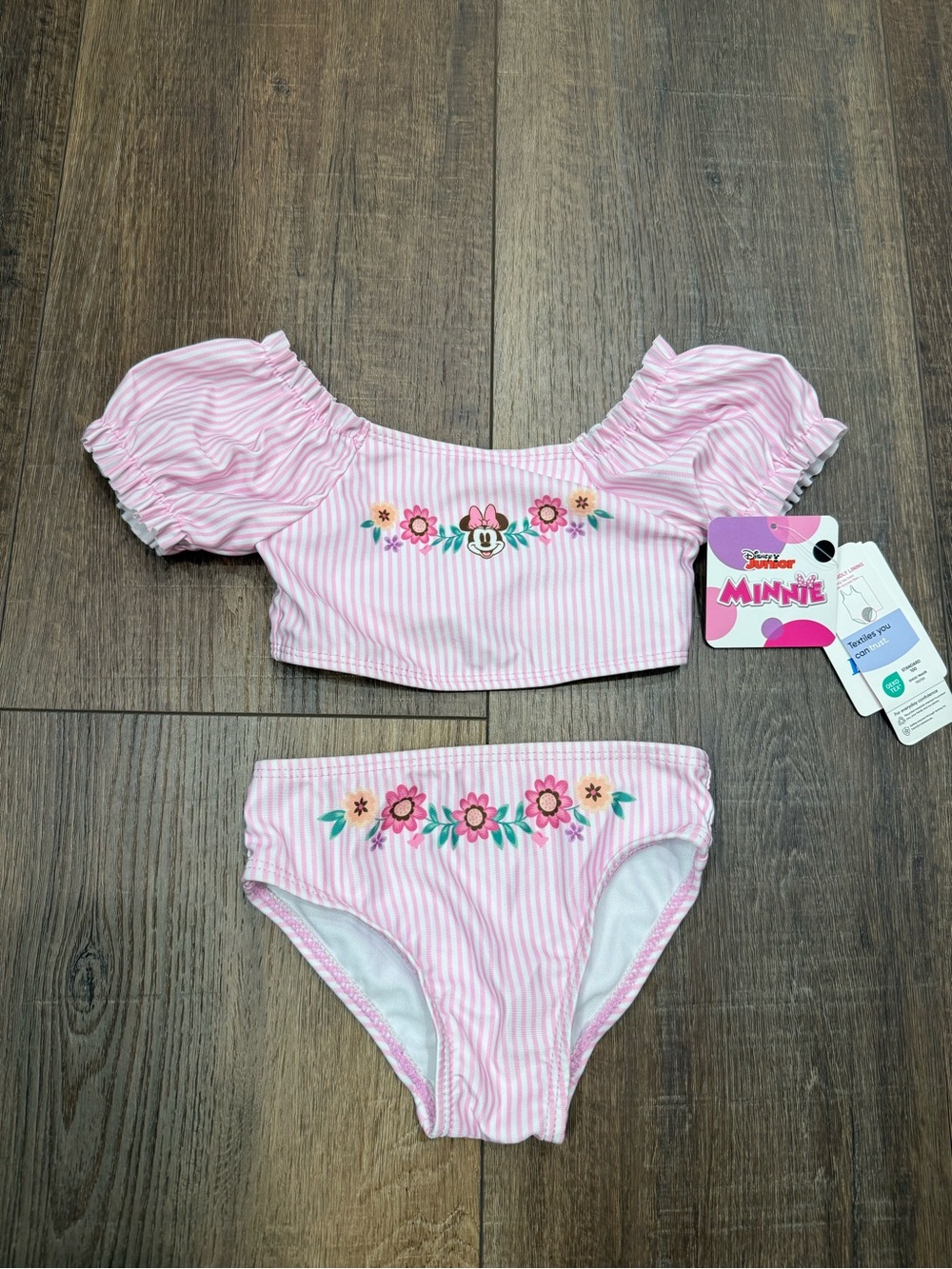 NWT Minnie Mouse 18 month swim suit striped